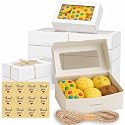 30 Pack 9x6x3in Cookie Boxes with Window, Bakery Boxes for Treats, Desserts