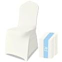 30 Pack Chair Covers for Dining Chairs, Polyester Spandex Chair Cover Stretch Slipcovers for Banquet, Wedding, Party, Dining, Holidays, Ivory