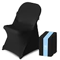 30 Pack Chair Covers for Folding Chairs, Polyester Spandex Chair Cover Stretch Slipcovers for Banquet, Wedding, Party, Folding, Holidays, Black