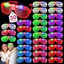30 Pack LED Glasses, 6 Colors, Glow in The Dark Party Supplies