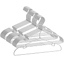 30 Pack Silver Aluminum Hangers, 16.5 Inch Non-Slip Metal Clothes Hangers, Lightweight Sturdy and Bulk Space-Saving Hangers for Pants, Skirt, Shirt, Dress, Tie