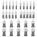 30 Pack Wire End Brush Set, 6 Sizes 0.012" Crimped Carbon Steel Wire Wheel Drill with 1/4 Inch Hex Shank