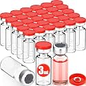 30 Pcs 3ml Sterile Vials Empty Vials for Injection, Red Lid