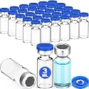 30 Pcs 3ml Sterile Vials Empty Vials for Injection, Blue Lid