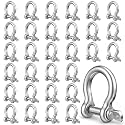 30 Pcs 5/16 Inch D Ring Shackle Rugged 3.8 Ton(8377 Lbs) Max Break Strength