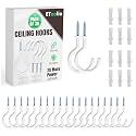 30 Pcs Ceiling Hooks for Hanging Plants 2 Inches White Vinyl Coated