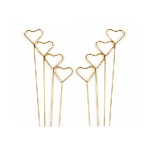 30 pcs gold metal floral place card holder 134 inch hearts clip flower card holder gift card tree bouquet stands for diy cake vase photos wedding party birthday table number holders