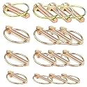 30 PCS Lynch Pin Lynch Pin Assortment Kit Linch Pin with Ring Heavy Duty Lynch Pin for Farm Tractors Trailers Mower,1/4 3/16 5/16 7/16 inch,4 Sizes