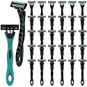 30 Pcs Men's Disposable Razors Bulk 3 Blade, Individually Wrapped
