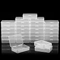 30 Pcs Clear Plastic Beads Storage Containers Box 4.1 x 3 x 1 InchSmall Clear Boxes with Hinged Lid Plastic Case Mini Square Arts Crafts Storage Organizers for Jewelry Beads Craft Supplies