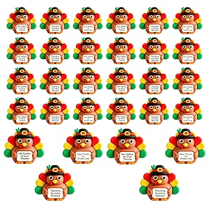 30 Pcs Mini Thanksgiving Turkey Figurines For