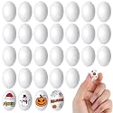 30 Pcs Mini White Wooden Eggs 7/8 Inch Fake Eggs Bulk for Kids DIY Craft