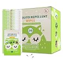 30 PCS Mosquito Repellent Wipes, Individually Wrapped Insect Repellent Wipes Made of Natural Plant-Based Essential Oils, Safe & Effective Insect Protection Perfect for Outdoor Activities, Long-Lasting