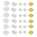 30 PCS Raspberry Pi 4 Heatsink Kit with Thermal Conductive Adhesive Tape, Aluminum Heat Sink Cooler and Copper Heatsink for Raspberry Pi B B+ 2/3/4