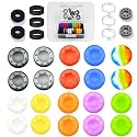 ZHI-NYLLDJS 30 Pieces Controller Thumb Grips for PS5/4,Controller Thumb Caps for Xbox,Joystick Stick Grip for Switch1/2 Pro Controller,Precision Rings&amp;Thumb caps Set(E&amp;F)