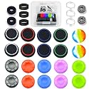 ZHI-NYLLDJS 30 Pieces Controller Thumb Grips for PS5/4,Controller Thumb Caps for Xbox,Joystick Stick Grip for Switch1/2 Pro Controller,Precision Rings&amp;Thumb caps Set(Black) A&amp;E