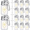 30 Set Holy Water Bottle Keychain Agua Bendita Baptism Favor, Silver