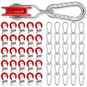 30 Sets 1-3/4" Nylon Pulley and 1/4" Spring Hook for Batting Cage System