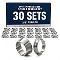 30 Sets 304 Stainless Steel Ferrule Sleeve Set, 3/8" Tube OD