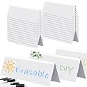 30 Sets Dry Erase Name Tent Cards 8.7 x 2.8 x 1.9 Inch Reusable Name Plate