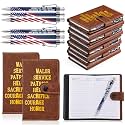 30 Sets Veterans Day Gifts Bulk Pocket Leather Notebooks Ballpoint Pens