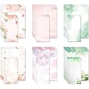 30 Stationery Writing Paper with 18 Self Adhesive Envelopes, Stationary Set for Writing Letters, Cute Stick Stationary Set, 6 Unique Designs, Double Sided Printing (48)
