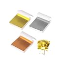 300 Gold Silver Copper Leaf 8X8CM Gold Foil Sheets for Crafts Resin, Scrapbooking, Gilding, Framing, Nail Art, Craft Supplies, Gold +Silver+Copper Leaf Sheets (300.PCS)