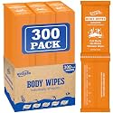 300 Pack Ultra Thick Body Wipes Individually Wrapped, Size 7.87" x 9.45"