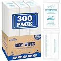 300 Pack Ultra Thick Body Wipes Individually Wrapped, Size 7.87" x 9.45"