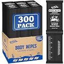 300 Pack Ultra Thick Body Wipes Individually Wrapped, Size 7.87" x 9.45"