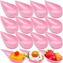 300 Pcs 4 in Appetizer Spoons Tear Drop Mini Appetizer Plates, Pink