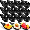 300 Pcs 4 Inch Appetizer Plates Disposable Plastic, Black