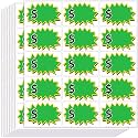 300 Pcs Garage Sale Stickers, (2"x3") Removable Adhesive Price tag Stickers for Yard Sale, Price Labels for Retail, Annual Community, Flea Market (Green)