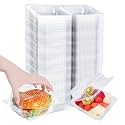 300 Pcs Heavy Duty Plastic Clear Clamshell Food Containers with Lids