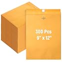300 Pcs Manilla Envelopes Bulk Brown, 9 x 12 Inch