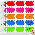 300 Pcs Removable Garage Sale Stickers, Burst Star Adhesive Yard Sale Price Stickers with Space to Write Pricing (2"x3"), Price Tag Rummage Sale Labels for Retail and Market