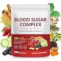 300 Softgels Blood Sugar Complex Supplement | 20+ Active Herbs-Berberine, Cinnamon, Bitter Melon, Mulberry Leaf, Fenugreek, Vitamins for Energy Level, Vitality Support | Clean Formula