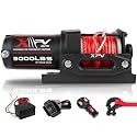 XPV AUTO 3000 lb 12V DC Electric Winch, Off Road Waterproof Winch for UTV ATV Boat with Both Wireless Handheld Remote and Corded Control Recovery Winch Synthetic Rope
