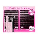 300pcs Lash Clusters Kit 120D Volume Cluster Eyelash Extensions 14-22mm, 3D D Curl,with Bond,Seal and Tweezers, Fake Cat Eye Individual DIY Eyelashes for Beginners At Home by Path to Love