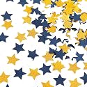 300pcs Navy Blue White Gold Confetti,Glitter Paper decor Twinkle Little Star Table Confetti,Birthday Graduation 2026 Fathers Day Wedding Baby Shower Party Decorations Circle Dots Lasting Surprise