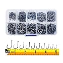 300PCS Small High-Carbon Steel Barbed Fishing Hooks,Hole,10 Sizes