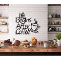 Life Beigns with Coffee Wooden Wall Decoration Cutout Hanging Home Decorative Living Room Dinning Area Kitchen Cafe Office Decoration for Coffee Lovers Decorative