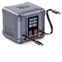 300W GaN Charging Station with USB C Port Type C Retractable Cable Digital Display Multi-Device Organizer Fast Charging Dock (HW866)