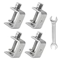304 Heavy Duty Stainless Steel C Clamps 1 1/2 Inch Tiger Clamp Woodworking Clamp,Features Stable Wide Jaws and Protective Pads (4 Pcs)