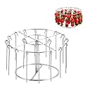 304 Stainless Steel Air Fryer Grill Rack, 4.2" Round Wire BBQ Rack with 24 Skewers, Durable Cooking & Roasting Rack for Air Fryers, Ovens, Grills & Outdoor BBQ