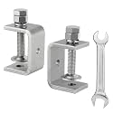 304 Stainless Steel C Clamp,1 1/2 Inch Tiger Clamp Woodworking Clamp Heavy Duty C Clamps for Woodworking, Welding and Construction,Features Stable Wide Jaws and Protective Pads(2 Pcs)