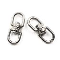 304 Stainless Steel Eye to Eye Swivel Ring,M10 3/8" Key Ring Keychain Connectors for Anchor Chain (2PCS)