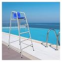 304 Stainless Steel Lifeguard Chair - Removable Metal Referee Seat with Hook, Rustproof Design for 4/5/6 FT Deck/Pool, Durable ABS, 180cm/71inch Height