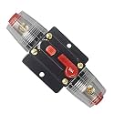 30A 40A 50A 60A 80A 100A 150A Audio Circuit Breaker Auto Car Stereo Inline Fuse Holders Inverter, Manual Reset 12V-24V DC for Automotive Marine Boat Audio System Protection (50A)
