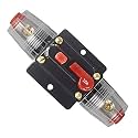 30A 40A 50A 60A 80A 100A 150A Audio Circuit Breaker Auto Car Stereo Inline Fuse Holders Inverter, Manual Reset 12V-24V DC for Automotive Marine Boat Audio System Protection (20A)
